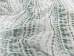 Voilage Blanc et vert Aspect Coton Plombé – Largeur 3 m