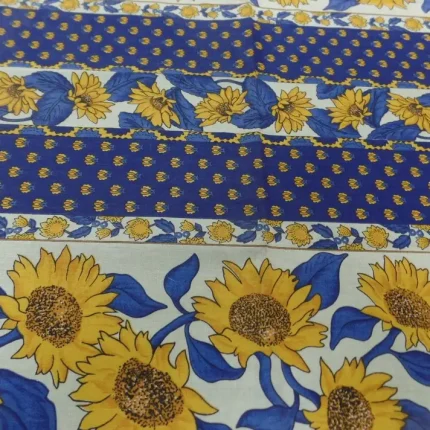 Coupon de tissu provençal tournesol bleu et jaune