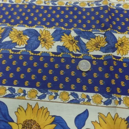 Coupon de tissu provençal tournesol bleu et jaune