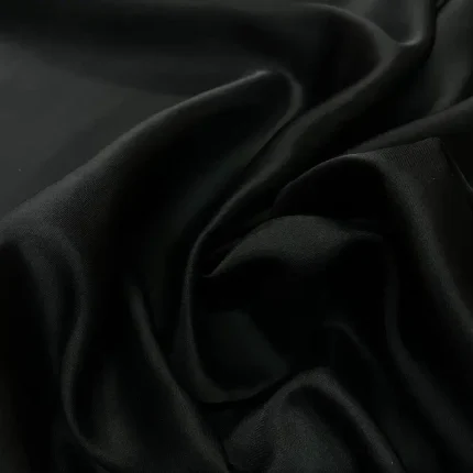 Satin Polyester Viscose Noir
