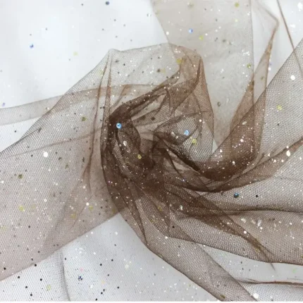 Tulle a paillette marron
