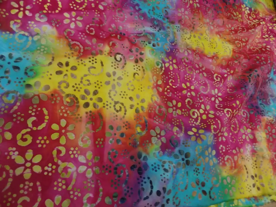 Coton Batik Tie & Dye – Motifs Floraux Répétitifs Double Face