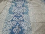 Coupon de Satin d’Ameublement Jacquard Bleu et vert d'eau