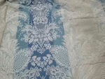 Satin d’Ameublement Jacquard Bleu et vert d'eau