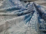 Coupon de Satin d’Ameublement Jacquard Bleu et vert d'eau