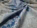 Coupon de Satin d’Ameublement Jacquard Bleu et vert d'eau