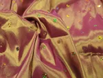 Coupon de Taffetas Changeant Rose Reflets Doré