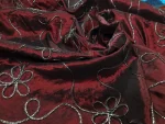 Coupon de Taffetas Rouge Reflets Noir