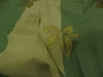 Coupon de Toile de Coton Rayée Vert Anis & Vert