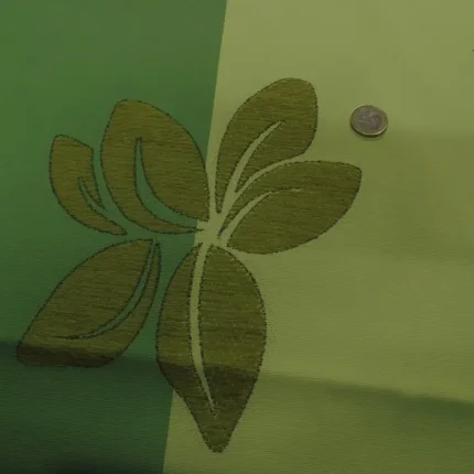 Coupon de Toile de Coton Rayée Vert Anis & Vert