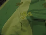 Coupon de Toile de Coton Rayée Vert Anis & Vert