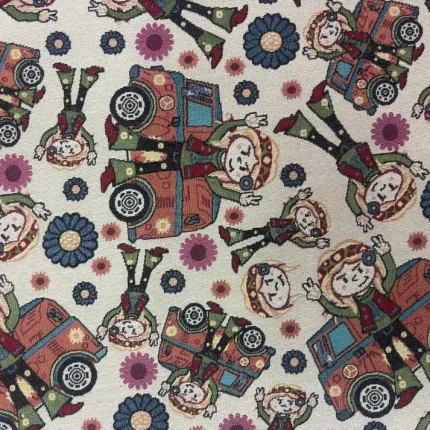 Gobelin Hippie Pop – Tissu d’Ameublement Rétro & Coloré