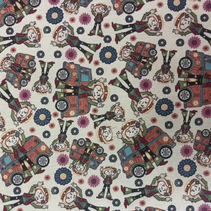 Gobelin Hippie Pop – Tissu d’Ameublement Rétro & Coloré