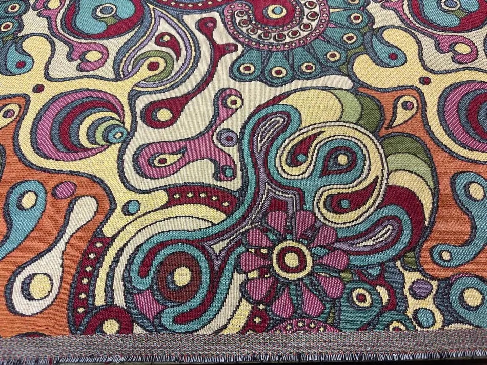 Tissu Gobelin psychédélique années 70