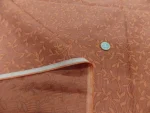 Jacquard Coton Rouille – Motif Feuillage Tissé