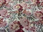 Tissu Gobelin Beige Motifs Grosses Fleurs