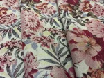 Tissu Gobelin Beige Motifs Grosses Fleurs