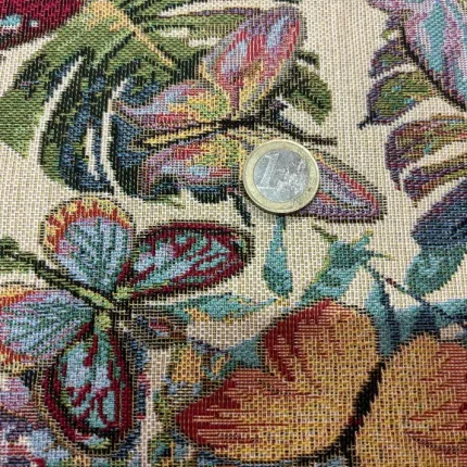 Tissu Gobelin Multicolore Motifs Papillons