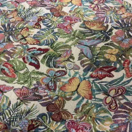 Tissu Gobelin Multicolore Motifs Papillons vente en ligne
