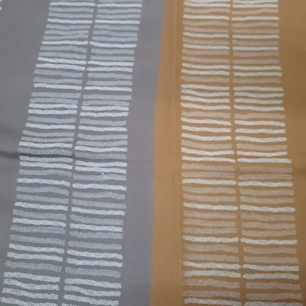 Tissu d’Ameublement Graphique Taupe & Moutarde