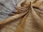 Tissu d’Ameublement Graphique Taupe & Moutarde