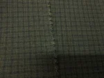 Tergal bi stretch kaki marron a carreaux