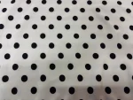 Polyester blanc à pois noir léger extensible