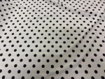 Polyester blanc à pois noir léger extensible