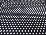 Polyester bleu nuit à pois blancs