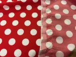 Polyester rouge à pois blanc léger extensible