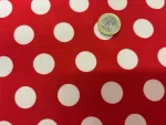 Polyester rouge à pois blanc léger extensible