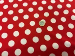 Polyester rouge à pois blanc léger extensible