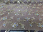 Résille dentelle dorée et métal festonnée