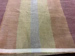 Voile de lin 100% rayé grande largeur 3 m – tons orange, jaune et terracotta
