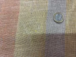 Voile de lin 100% rayé grande largeur 3 m – tons orange, jaune et terracotta