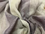 Voile de lin 3 m de large aux teintes grège, taupe et violine