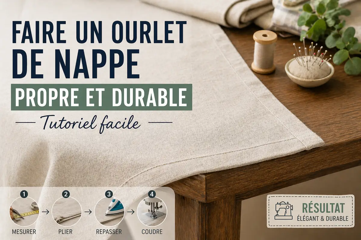 ourlet de nappe propre et durable tutoriel facile couture maison