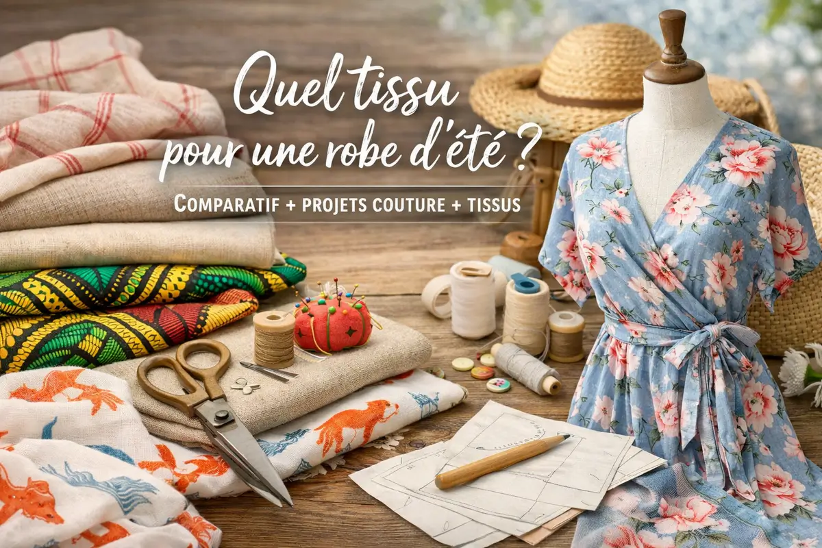 Choisir un tissu pour une robe d’été : tissus d’été et accessoires de couture (coton, viscose, lin, voile)