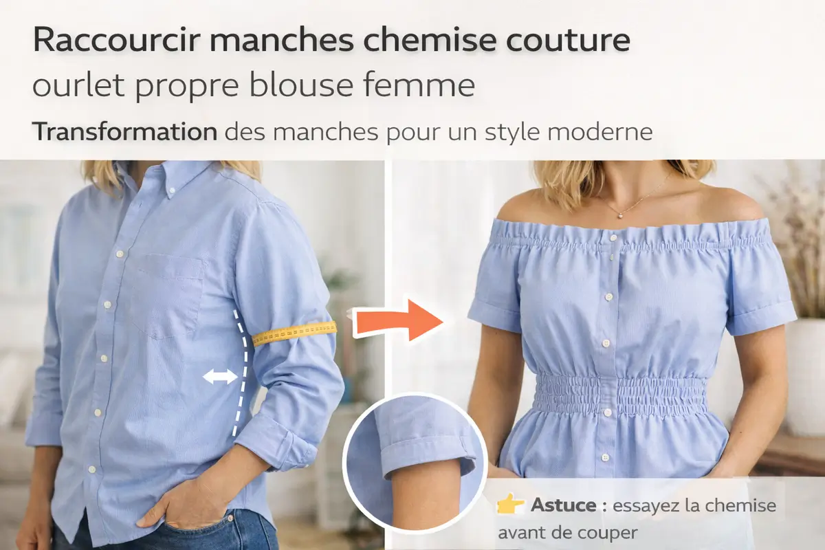 Raccourcir les manches blouse couture