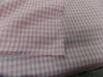 Tissu vichy coton blanc rose – carreaux 5 mm, léger et intemporel 130 g m²