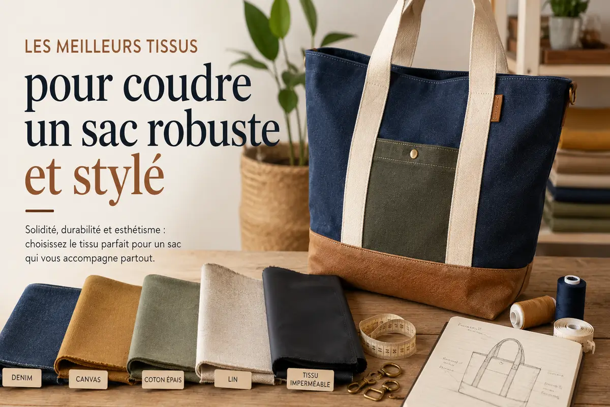 Tissus épais, toile canvas, jean, gobelin et sac cousu main pour créer un sac robuste et stylé