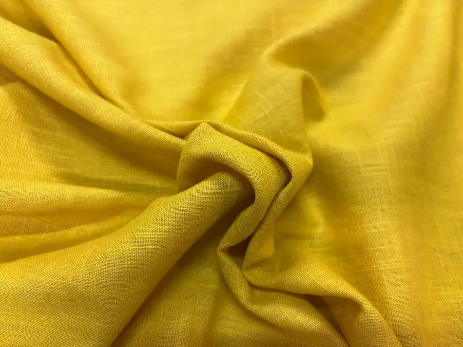 Toile coton lin jaune safran pour nappe moderne et décoration chaleureuse
