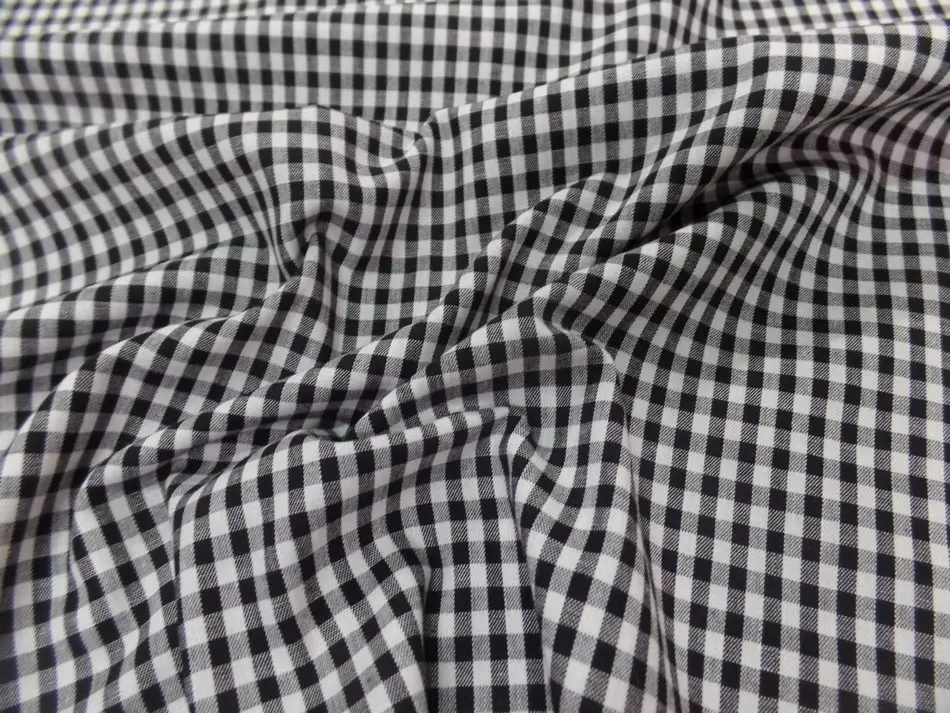 Vichy coton noir et blanc petits carreaux au mètre