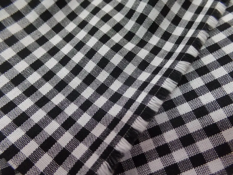 Vichy coton noir et blanc petits carreaux au mètre