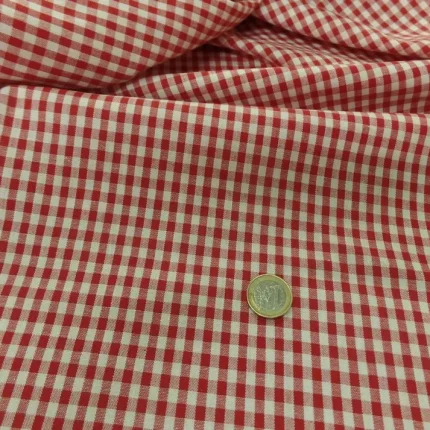 Vichy coton rouge et blanc au mètre