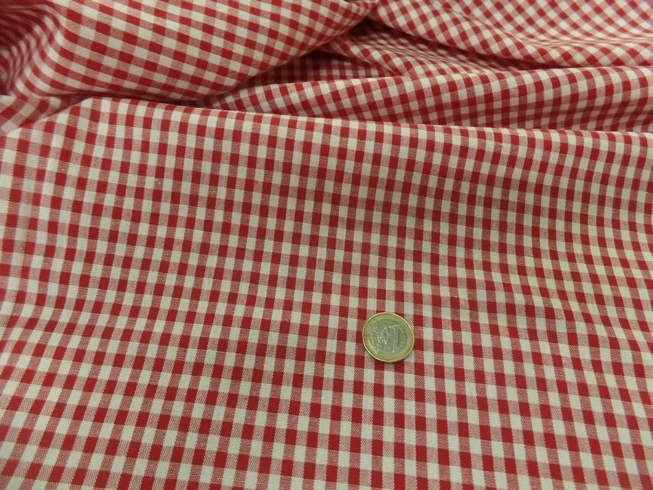 Vichy coton rouge et blanc au mètre
